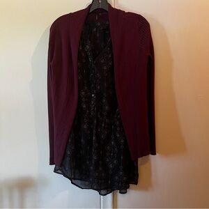 Maurice’s Cardigan & Sheer Blouse